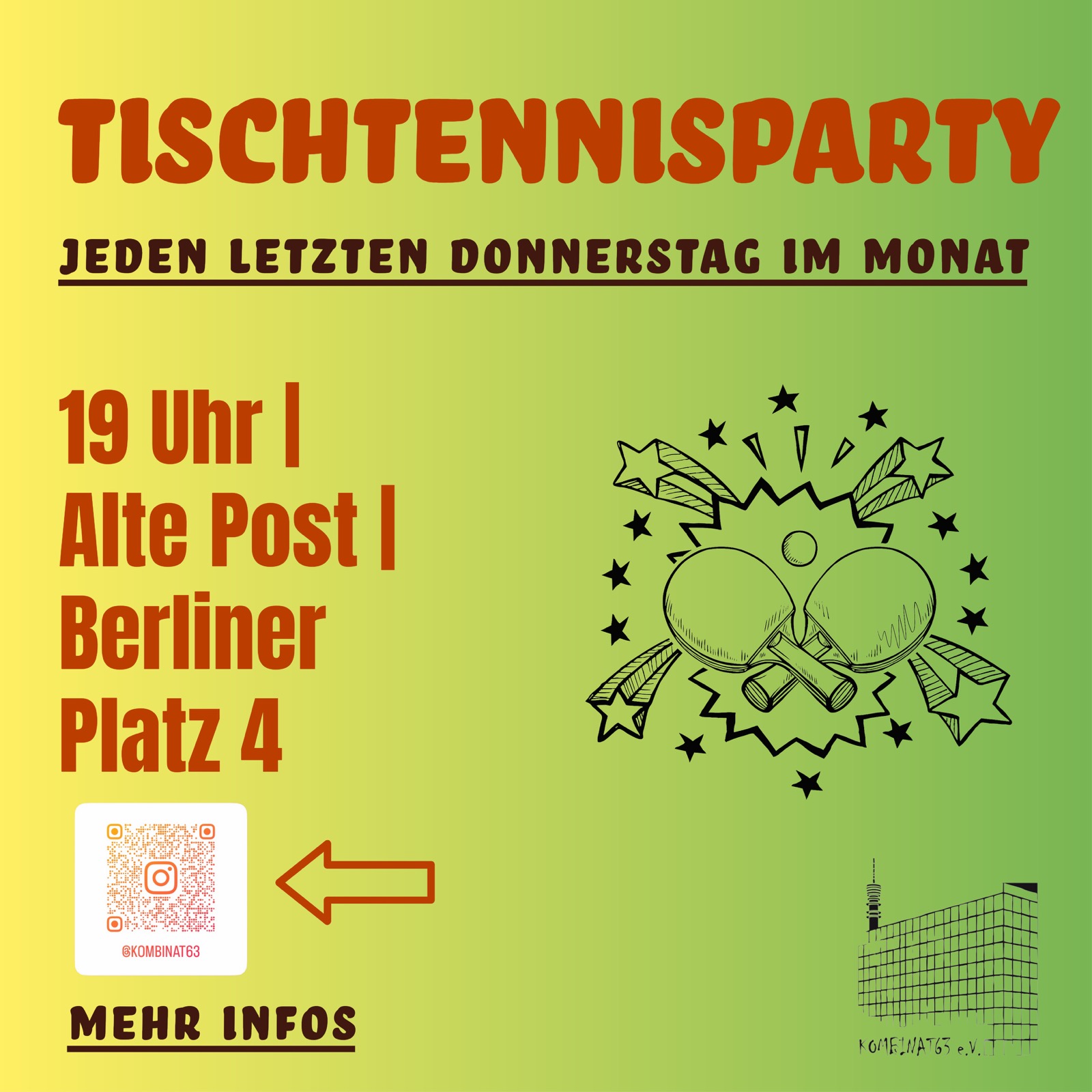 Plakat: Tischtennis-Party