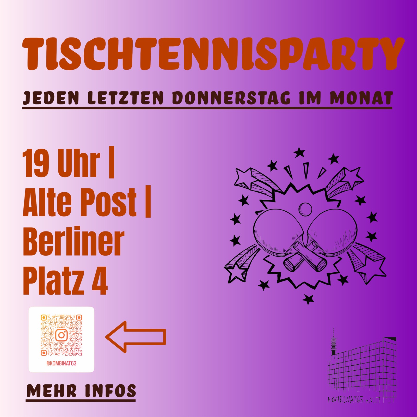 Plakat: Tischtennis-Party